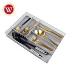 Kitchen Storage Organiser Mesh drawer type Cutlery Tray With Knife Block