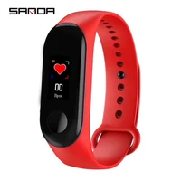 

Original SANDA Band 3 Smart Wristband Fitness Bracelet Band Big Touch Screen OLED Message Heart Rate Time Smartband