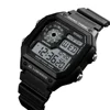 dual time function fashion wristwatch plastic colors band digital sport watch skmei 1299