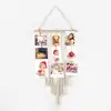 Macrame Bohemian Decor Boho Net Wall Hanging Pictures Display with 25 Wood Clips