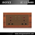 2 gang +double MF switch socket with neon UK standard British standard 86*146 switch