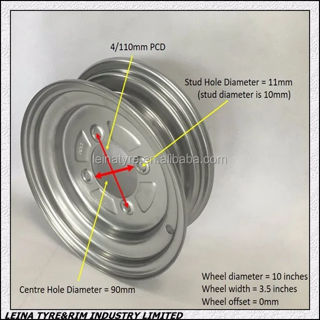 High quality steel trailer wheel 13x4.5 14x5.5 12x4.0