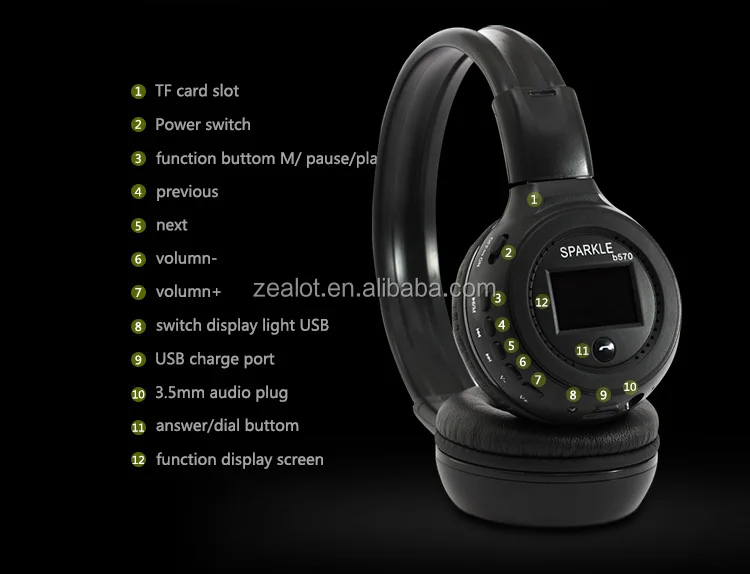 B570 Best Sale Foldable China Bluetooth Headset/Headphone Without Wire