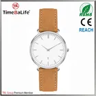 2016 Slim New Design Custom Waterproof Women Vogue Quartz Brown Suede Strap Eclipse Quartz Watch