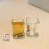 Classic square bar alcohol vodka drinking shot glass
