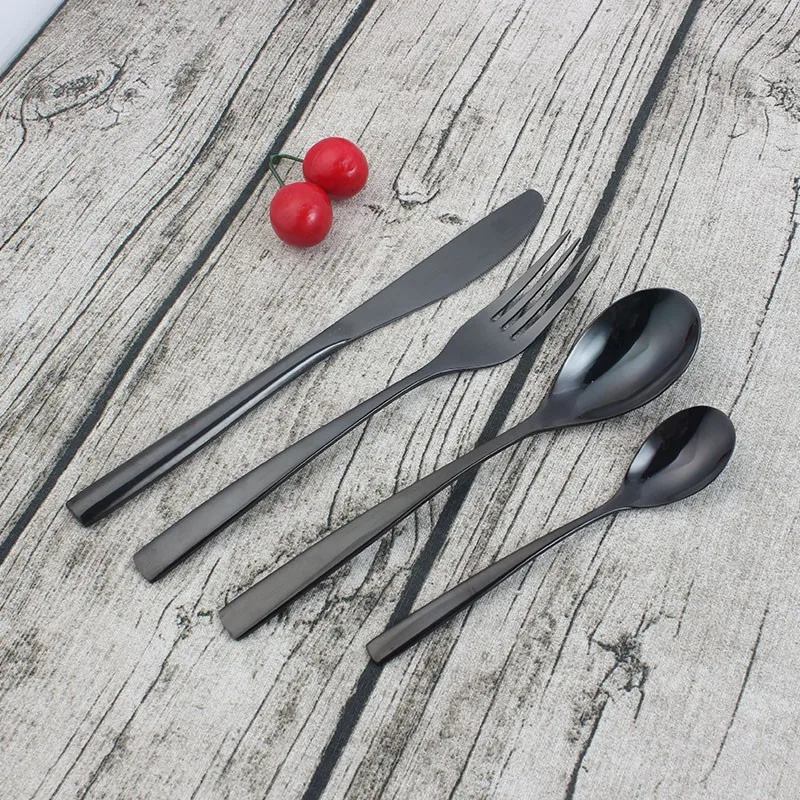 Black metal Set Cutlery Stainless Steel Bulk Cutlery Black knife fork spoon flatware sets for wedding and gift, Black, silver, gold, rose gold, champagne, rainbow
Black metal Set Cutlery Stainless Steel Bulk Cutlery Black knife fork spoon flatware sets for wedding and gift, Black, silver, gold, rose gold, champagne, rainbow