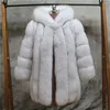 Women Artificial Fur Outwear Faux Fox Fur jacket Fake Fur coat