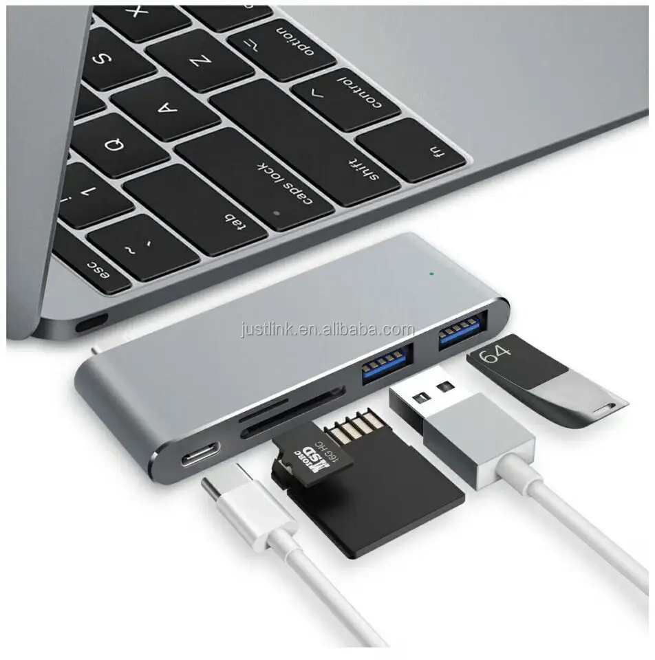 USB C Hub, Type-C USB 3.0 5 in 1 Combo Hub, Aluminum Multi-Port Adapter with Type-C 3.0 Charging Port for MacBook, Silver gold
USB C Hub, Type-C USB 3.0 5 in 1 Combo Hub, Aluminum Multi-Port Adapter with Type-C 3.0 Charging Port for MacBook, Silver gold