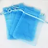 Wholesale top quality custom colored small drawstring organza gift pouch organza mesh bag