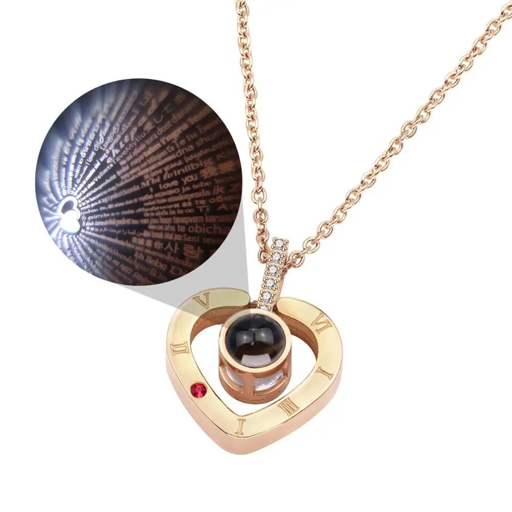 New Design 100Languages Projection Rose Gold Plated Heart Pendant Stainless Steel Necklace, Silver,rose gold
New Design 100Languages Projection Rose Gold Plated Heart Pendant Stainless Steel Necklace, Silver,rose gold