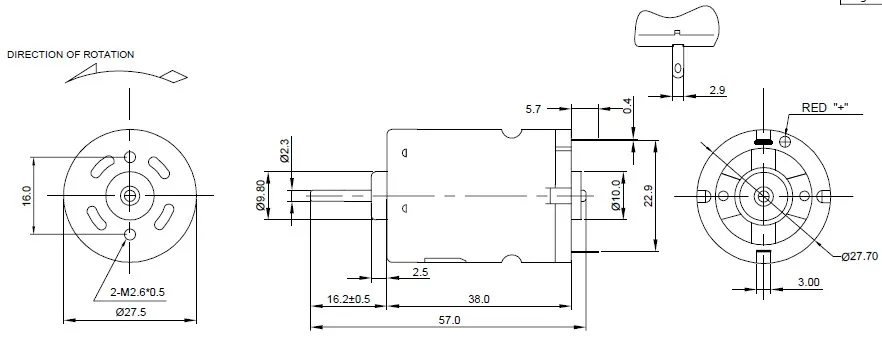 12v auto dc motor for car washer pump (rs-385sa)