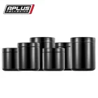 13oz HDPE black UV glossy plastic supplement protein powder container sets