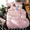 Exported good quality customized home polyester plain silk 3d bedding sets bedsheet set