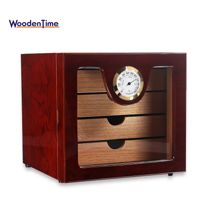 Cigar Humidor High Glossy Piano Wooden Cuban Cigar Cabinet Humidor