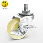 PP light duty mini furniture caster wheels thread stem side brake 38 50 65 75mm furniture bed castors