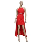 Italian Anti-Pilling European Style Halter Evening Dinner Dress