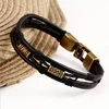 Wholesale Factory Fashion Stainless Steel Magnetic Clasps Bracelet Black Braided Mens Leather Bracelet