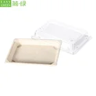 Easy Green biodegradable disposable sugarcane frozen dumpling snack food sushi paper packaging box with lid