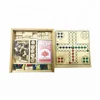 Hot Multiple combinations wooden backgammon game with checker poker domino dices ludo and chess board game set