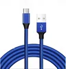 Nylon Fabric braided Type C Type-C Micro 8PIN USB data sync Fast Charging cable Accessory Bundles For iphone samsung LG huawei
