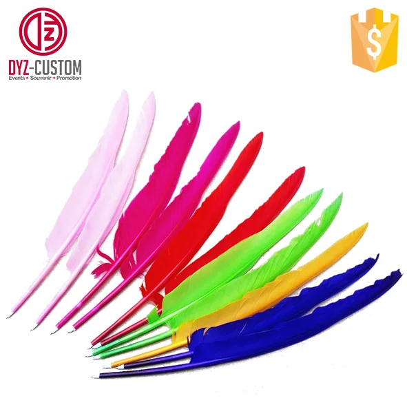 promotional gift feather pens feather fluffy quill ballpoint pen