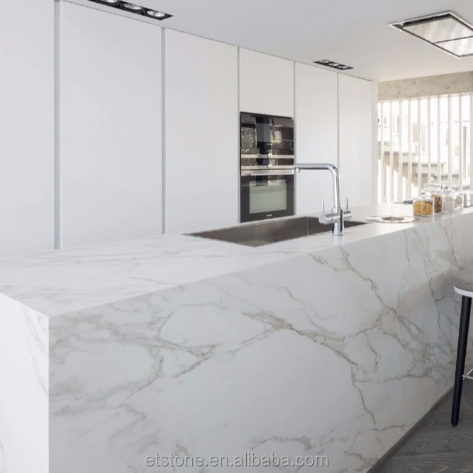 Calacatta Quartz Epoxy Resin Kitchen Countertop Quartz Tops Quartz