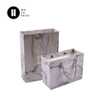 Custom cosmetic makeup marble paper bag with private label
