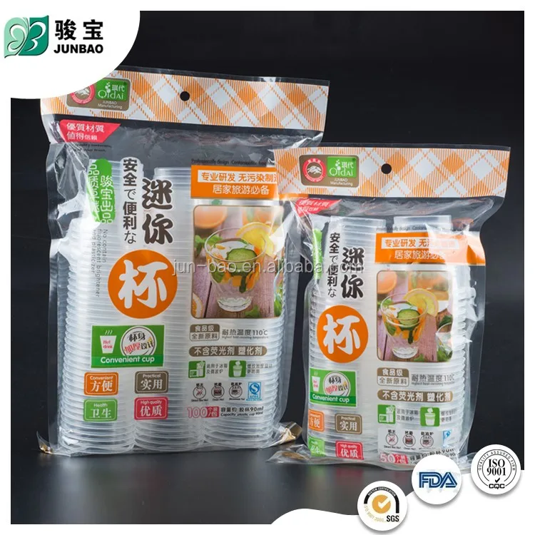 Disposable 90ml Plastic Cup Transparent Food Hot Cold Drink Competitive Price Single Wall Availale Eco-friendly