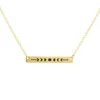 Gold Bar Pendant Necklace Girls Women Moon Phases Necklace