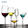 SANZO Antique Copper Crystal Wine Glass Handblown Fancy Stemless Glasses Shatterproof