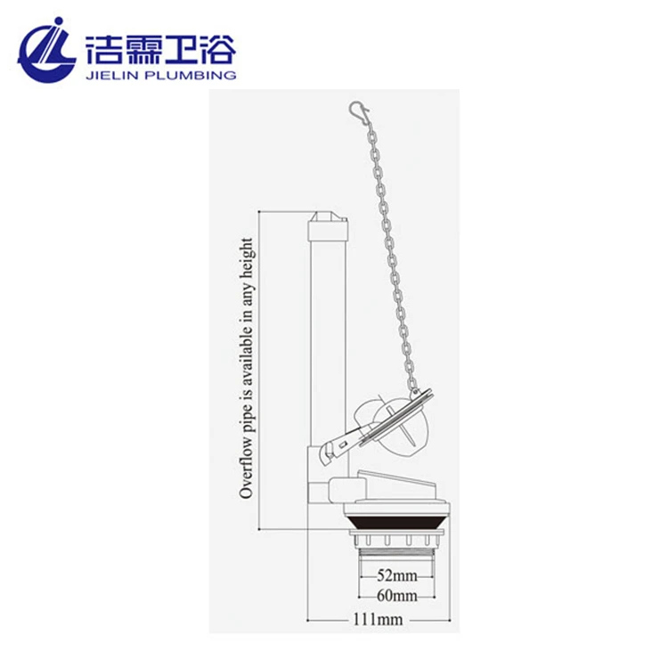 American style quiet 2 Inch flush mechanism toilet single flush accessories