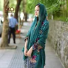 2018 New Model Machine Floral Embroidery Arabian Women Polyester Muslim Hijab Shawl Styles