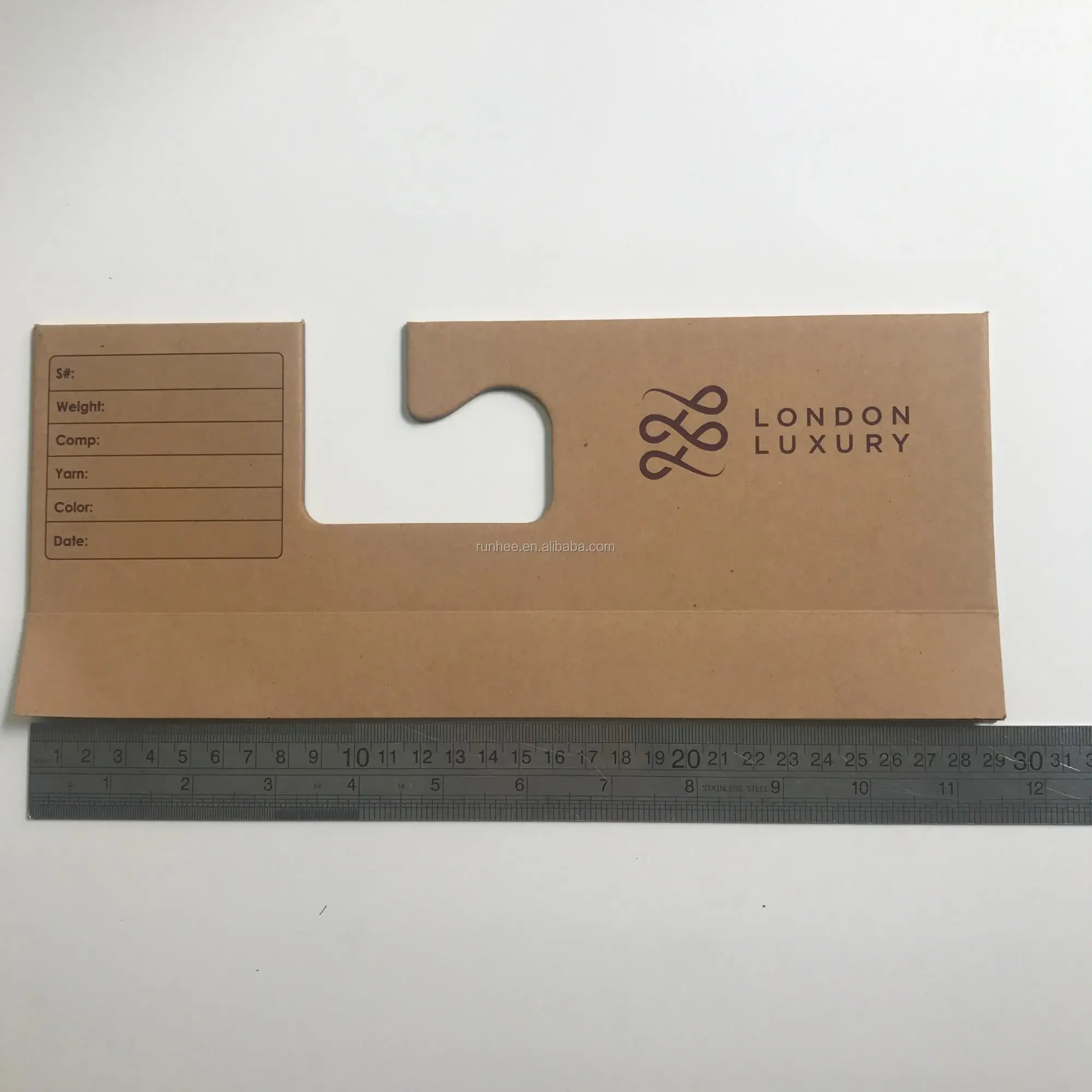 Black Recycled Paper Carboard Hanger For Textile Display With Printing Logo