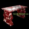Man Made Red Natural Stone Bench