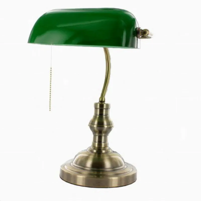 green desk lamp antique