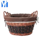 YRMT Chinese feature wooden storage basket with handles
