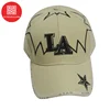 wholesale custom embroidered LA/yankee branded worn-out cotton structured khaki beige flexfit baseball cap
