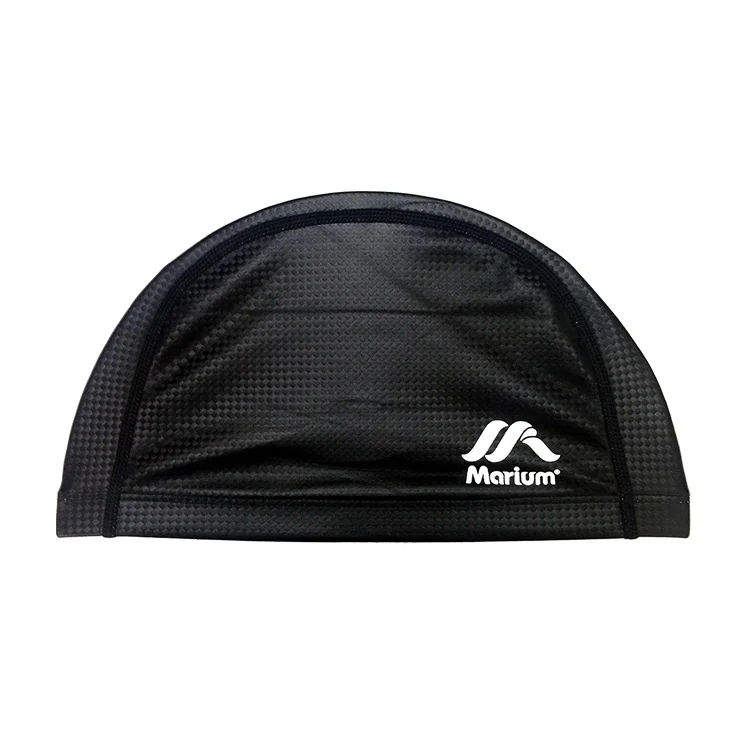 Custom Nylon Swimming Cap PU Solid Black Swim Caps Adult Bathing Hats