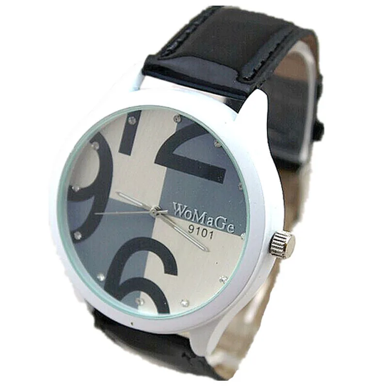 typical crystal number white steel case 5 colors leather band precise quartz movement womage brand women casual watch