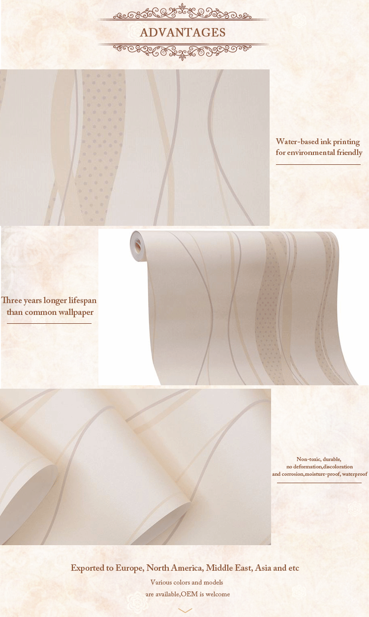 Modern provencal exclusive pearl white cozy wave wallpaper