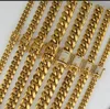 Hip Hop New Heavy 14k 18k Gold Plated Stainless Steel Cuban Link Chain Necklace