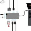 Mac book Pro Docking Station Usb Gigabit Ethernet Aluminum Thunderbolt Hub Adaptor For Samsung