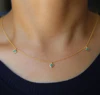 Drop shipping 3mm square turquoise stone drip drop dainty delicate chain 925 sterling silver jewelry necklace