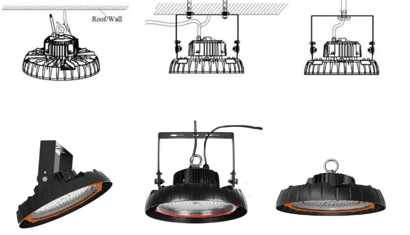 Low glare 100W UFO light 150lm/w dimming driver occupancy sensor ZIGBEE Wireless control available LED High Bay light - ANKUX.COM