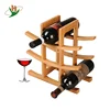 3 tiers natural bamboo storage wine bottle display stand with 9 bottles