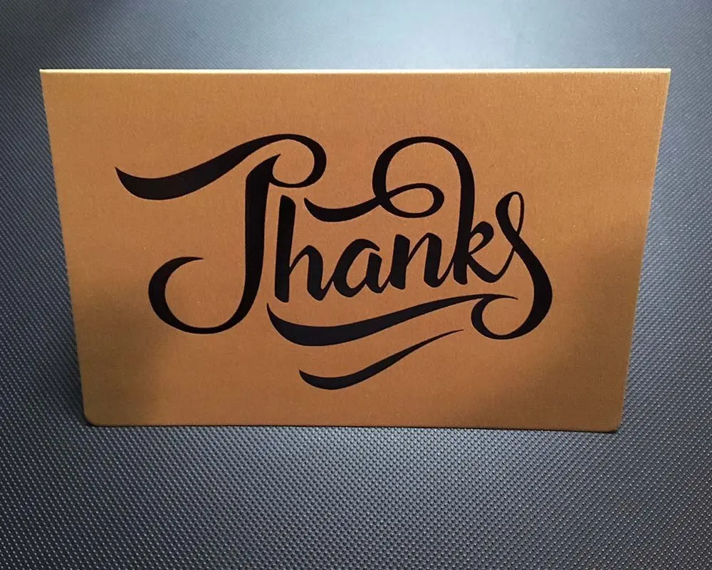 gold paper black foil letterpress thank you greeting cards and