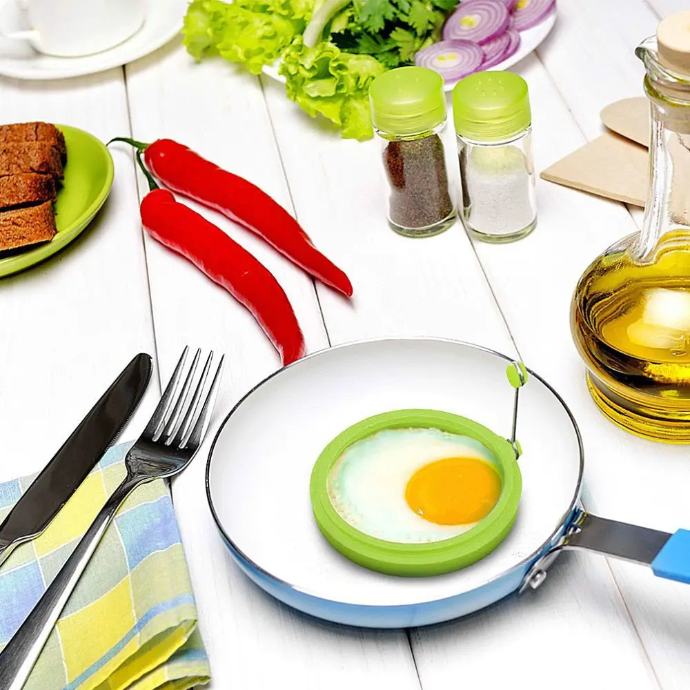 New Creative round Shape Silicone Omelette Shaper Egg Fried Frying Pancake Cooking Mould Breakfast Essential