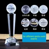 Custom Design Glass Crystal Award Basketball Trophy