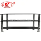 Home Furniture Luxury Black Living Room Glass Stainless Steel TV Stand