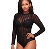 FS1320A 2018 Latest design sexy ladies long sleeve see through rompers